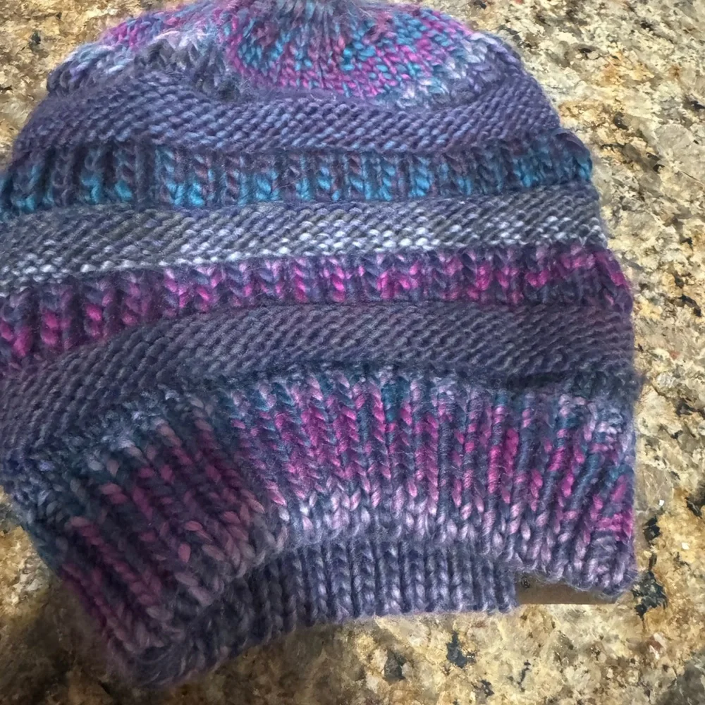 CC Purple and Blue Knit Hat - Picture 3 of 3